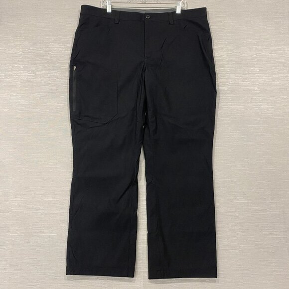 Eddie Bauer Fleece Lined Tech Pants Mens 40 x 30 Black Water Repellent Insulated - Picture 2 of 11